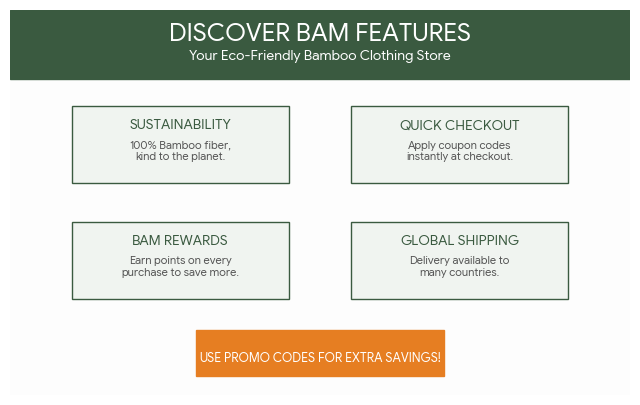 BAM - Bamboo Clothing Coupon Code 2026: Feel the Difference, Make a Difference