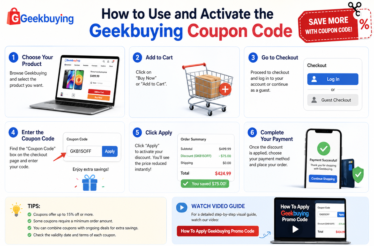 How to Use and Activate the Geekbuying Coupon Code