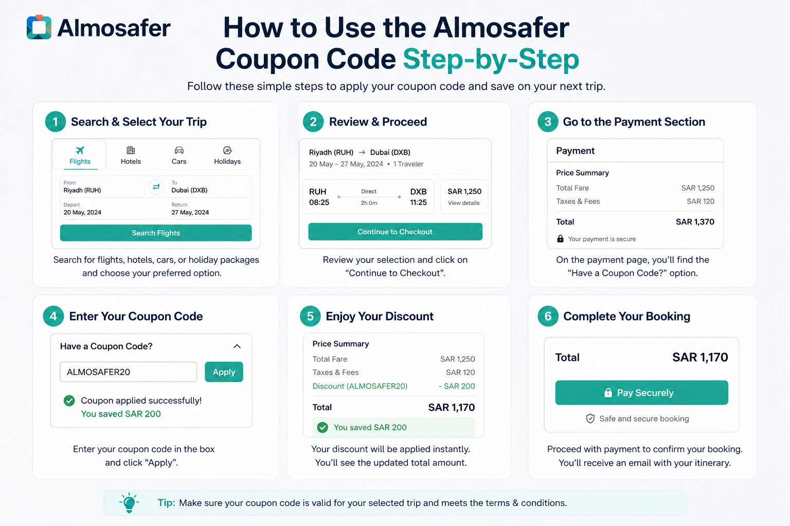 How to Use the Almosafer Coupon Code Step-by-Step