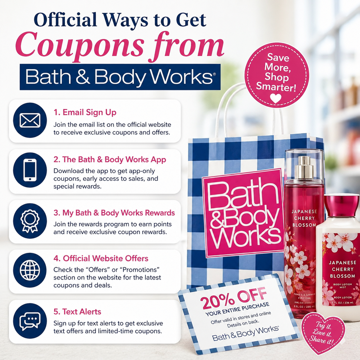 Official Ways to Get Coupons from Bath & Body Works