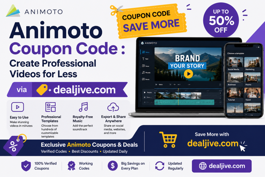 Animoto Coupon Code : Create Professional Videos for Less via   dealjive.com