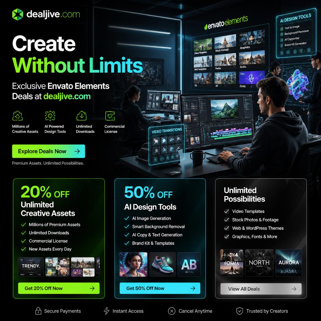 Save More with Envato Elements Coupon Codes & Creative Deals